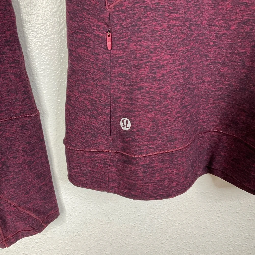 Lululemon Cypress Kiss Long Sleeve Heathered Star Ruby /‎ Black Size 2